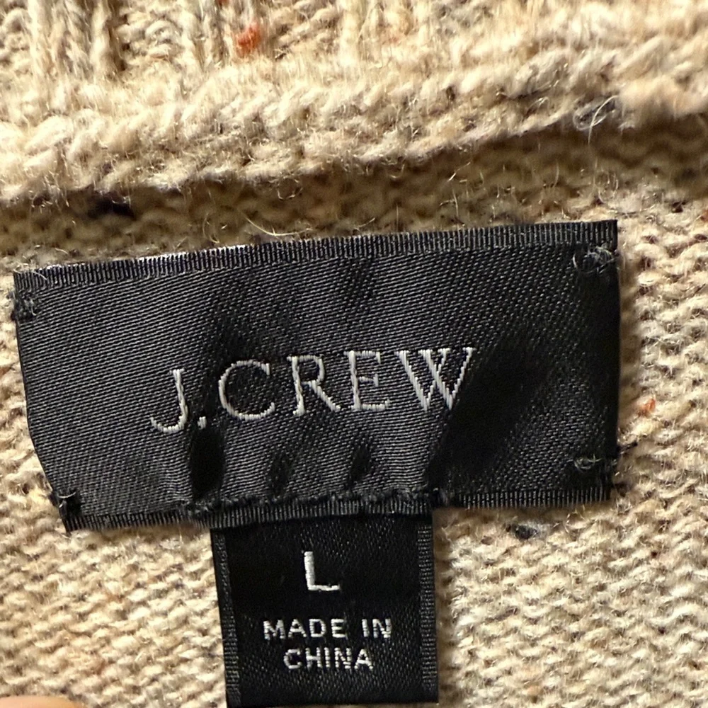 J. Crew Men's Rugged merino wool two-button shawl-collar pullover size L